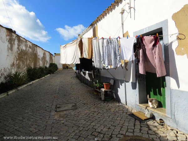 Washing hanging on the line in Faro, Portugal