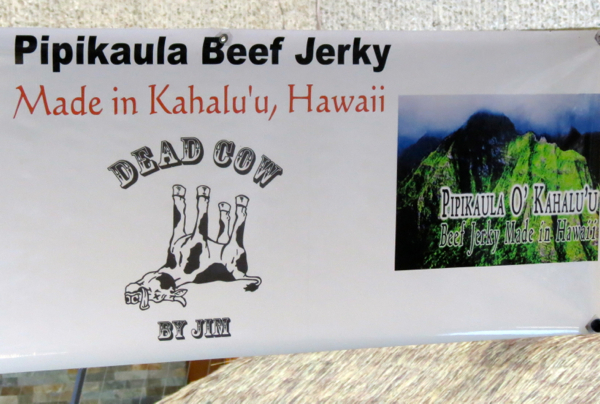 Beef jerky. The farmers market at the Royal Hawaiian Centre in Honolulu, every Tuesday from 3pm to 7pm, has a great range of products that highlight Oahu's wonderful bounty.