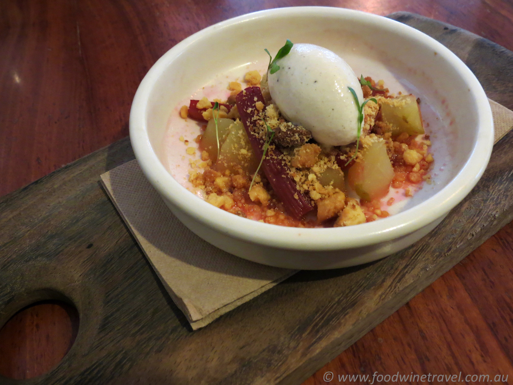 Rhubarb and Apple Crumble, at Pod Food for Truffle Festival