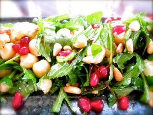 Cauliflower, chickpeas and pomegranates