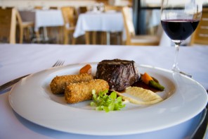Esca Bimbadgen Restaurant recipe for Beef Fillet with Braised Oxtail Croquettes and Shiraz Butter.