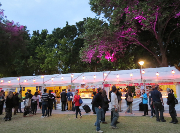 Hawker-style stalls at the Night Noodle Markets, part of the Crave Sydney International Food Festival.