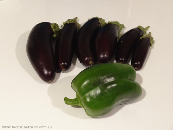 Eggplants and capsicum