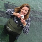 Christine Salins harvesting oysters in Coffin Bay, South Australia.