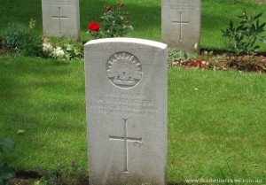 Grave of William Killigrew at Brewery Orchard Cemetery, France