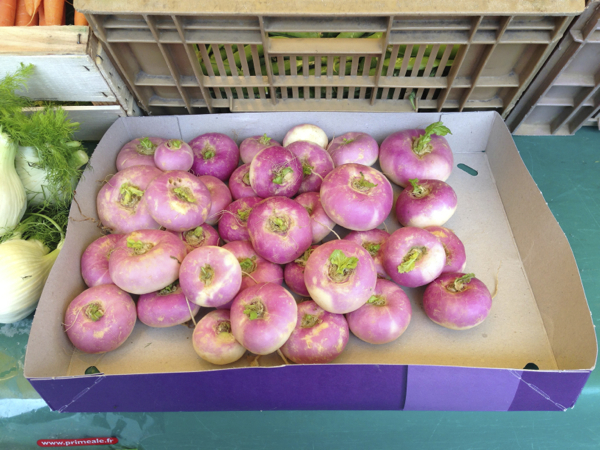 Fresh food market at Conflans Ste Honorine on the River Seine