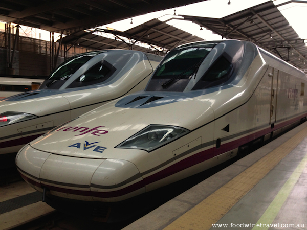 www.foodwinetravel.com.au Renfe train, Spain