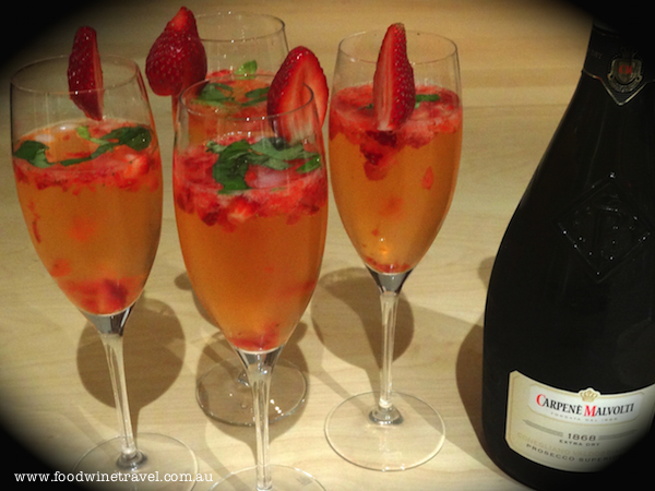 Celebrating with Prosecco in a Strawberry Basil Cocktail