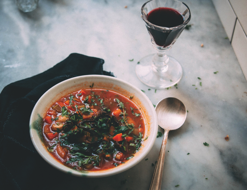 Mushroom and Spelt Soup, from A Table In The Orchard, by Michelle Crawford