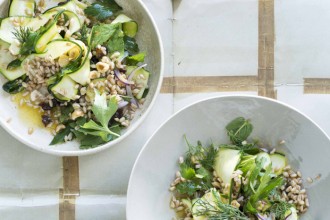 Zucchini & Farro Salad With Toasted Hazelnuts