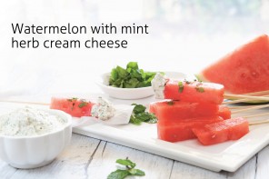 Watermelon with Mint and Cream Cheese