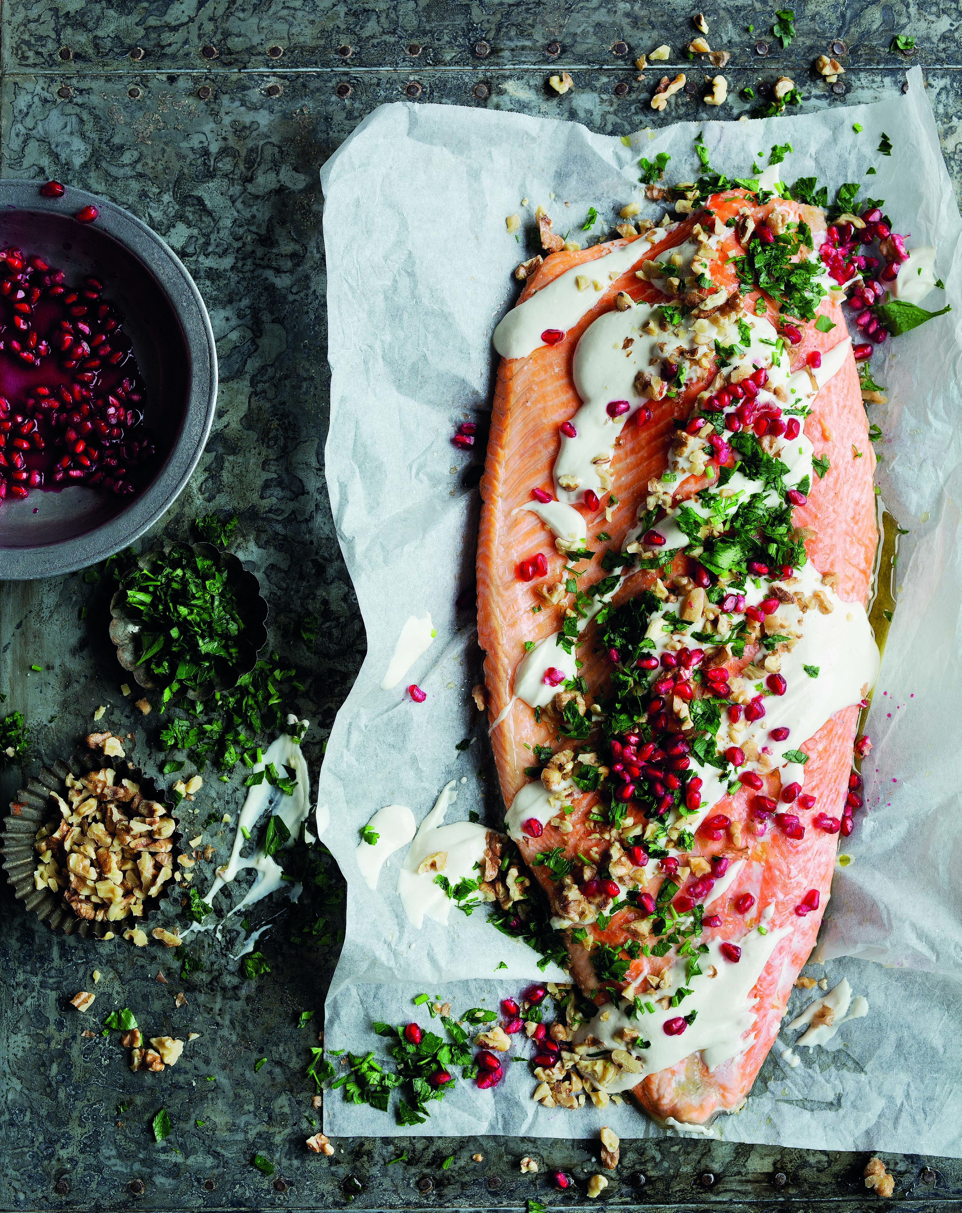 Delicious Feel Good Food Cookbook with Salmon with Tahini Recipe by Valli Little
