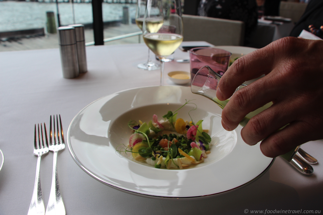 The Dining Room at the Park Hyatt Gazpacho Being Poured