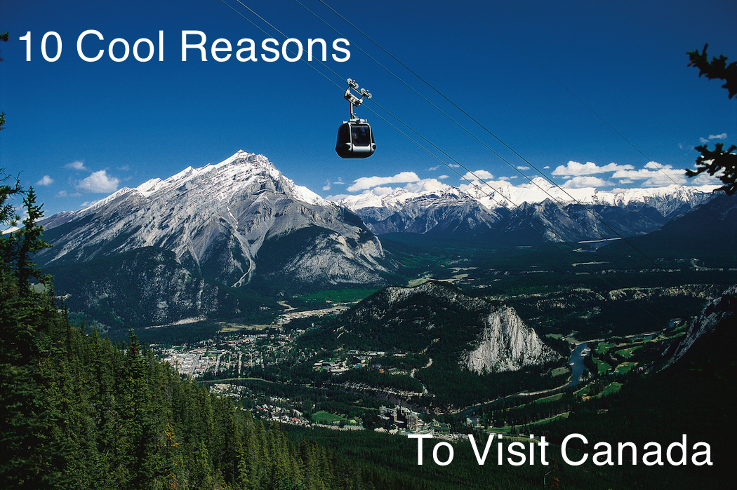 Banff Gondola with town of Banff in the background.