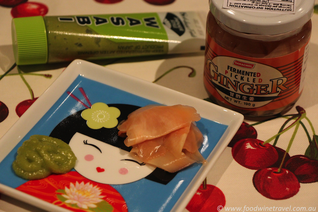Naked Sushi wasabi and pickled ginger