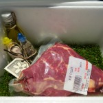 Black Angus beef in esky in my kitchen