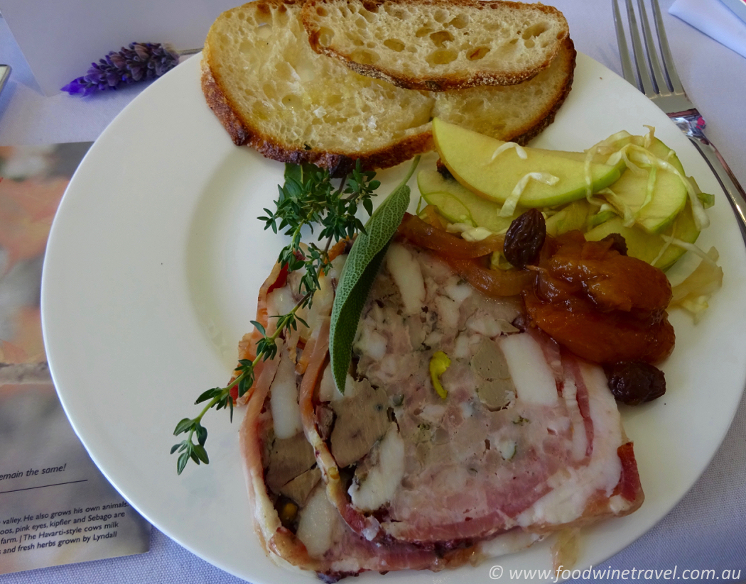 Pork & pistachio terrine, with the flavours of Southern Queensland Country.