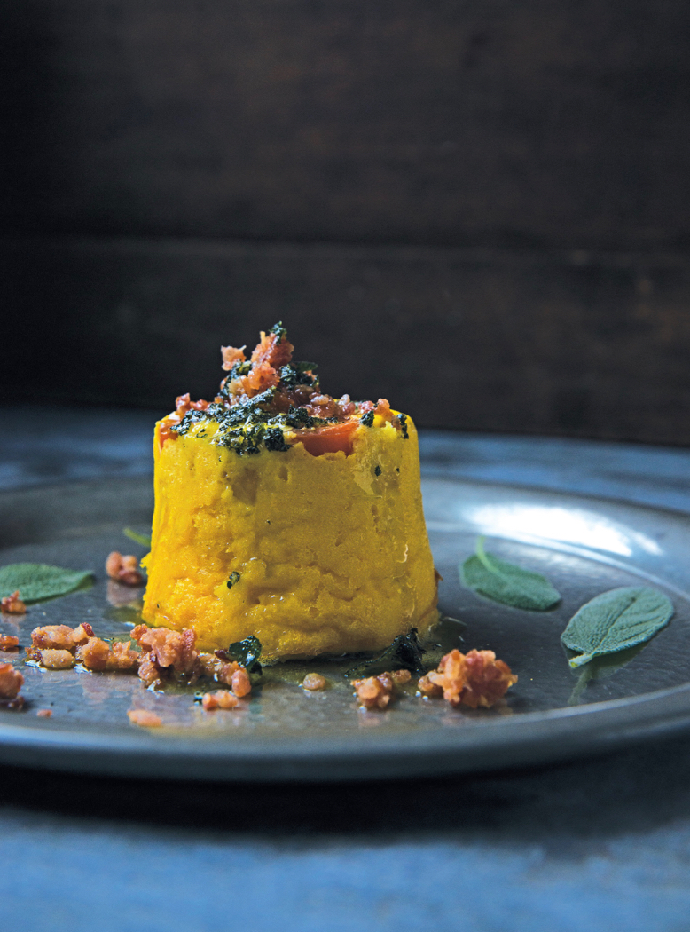 Pumpkin and Corn Timbales recipe from Sally Wise book A Kitchen In The Valley 