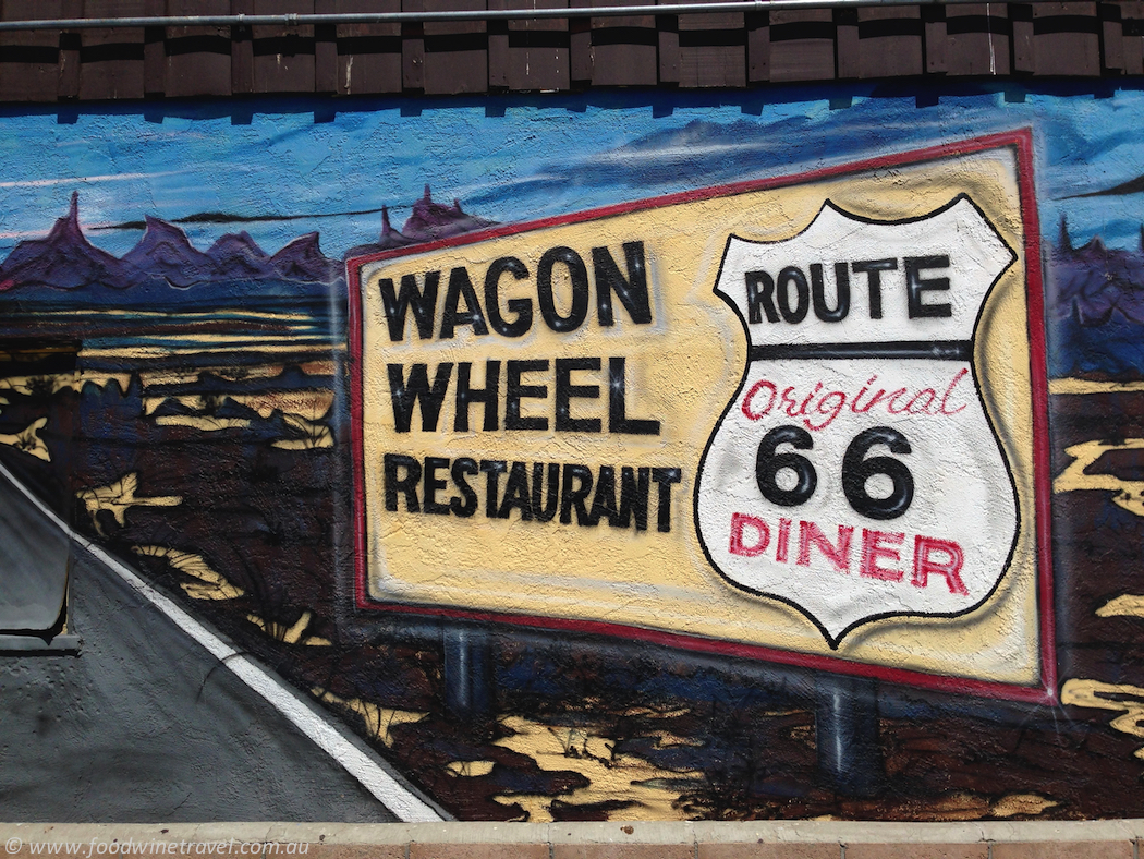 Route 66 Wagon Wheel Restaurant Sign