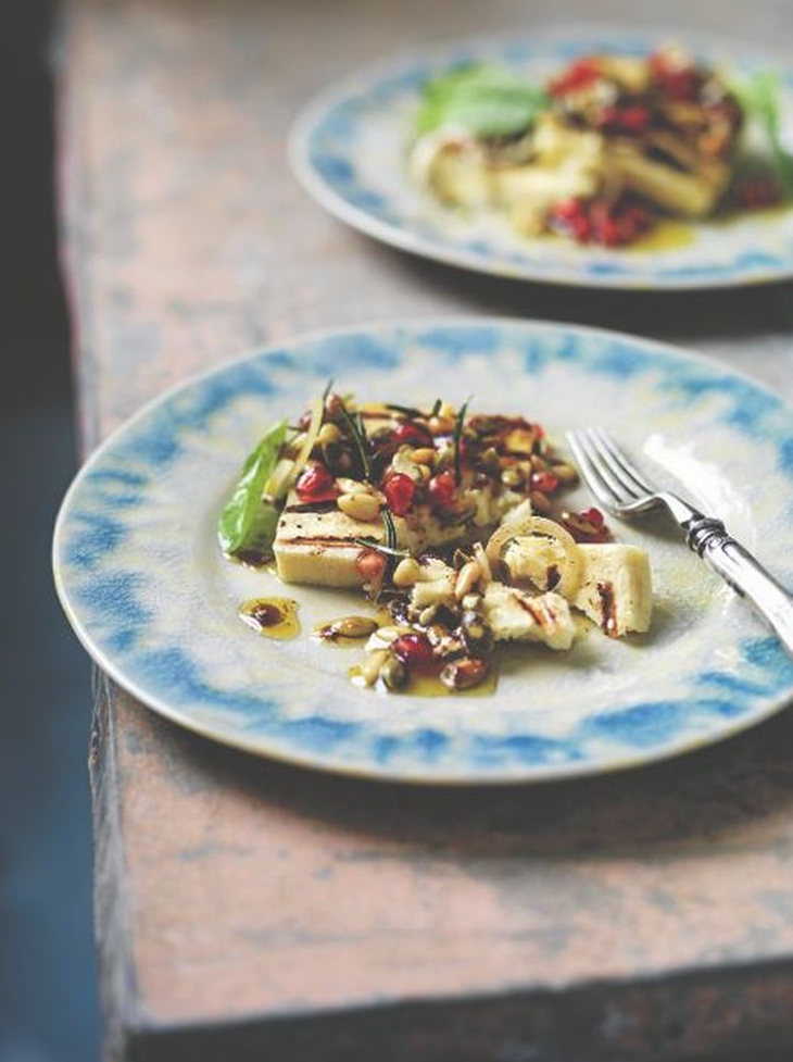 Grilled Haloumi with Pomegranate and Sumac Dressing Shane Delia Spice Journey Grilled Haloumi with Pomegranate and Sumac Dressing from Spice Journey Cookbook by Shane Delia 