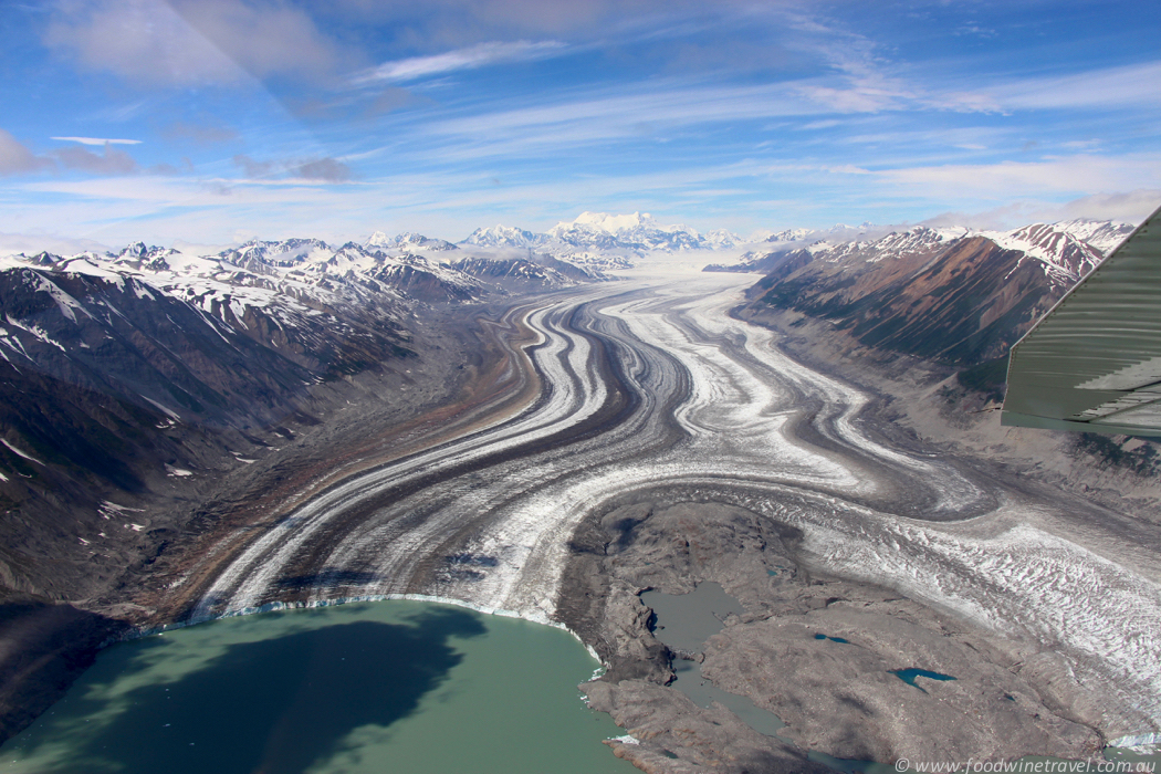 Lowell Glacier icebergs carved into Alsek Lake