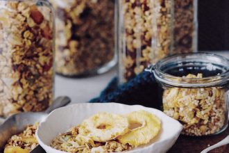 pineapple almond coconut granola, Real Food Projects