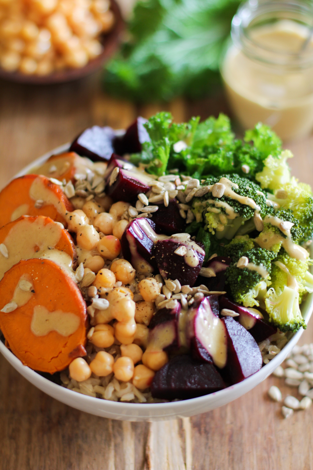 Love Beets Mixed Veggie Buddha Bowls with Honey Dijon Dressing