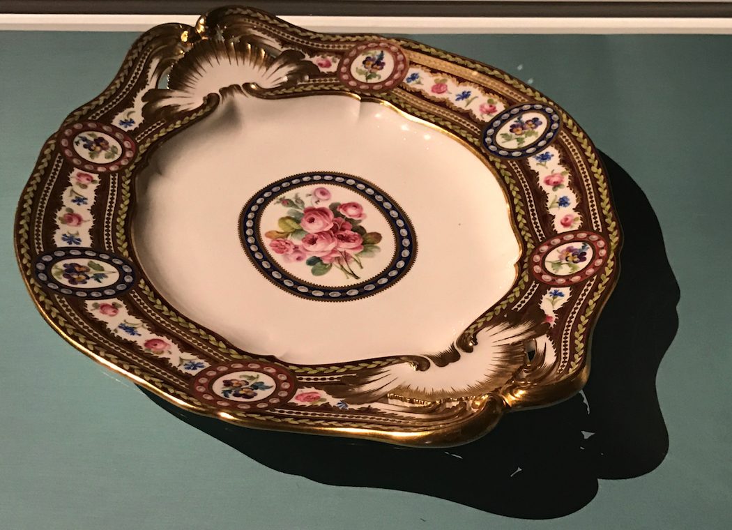 Platter from Marie Antoinette's Rich in Colours and Gold service by Royal Porcelain Factory of Sevres