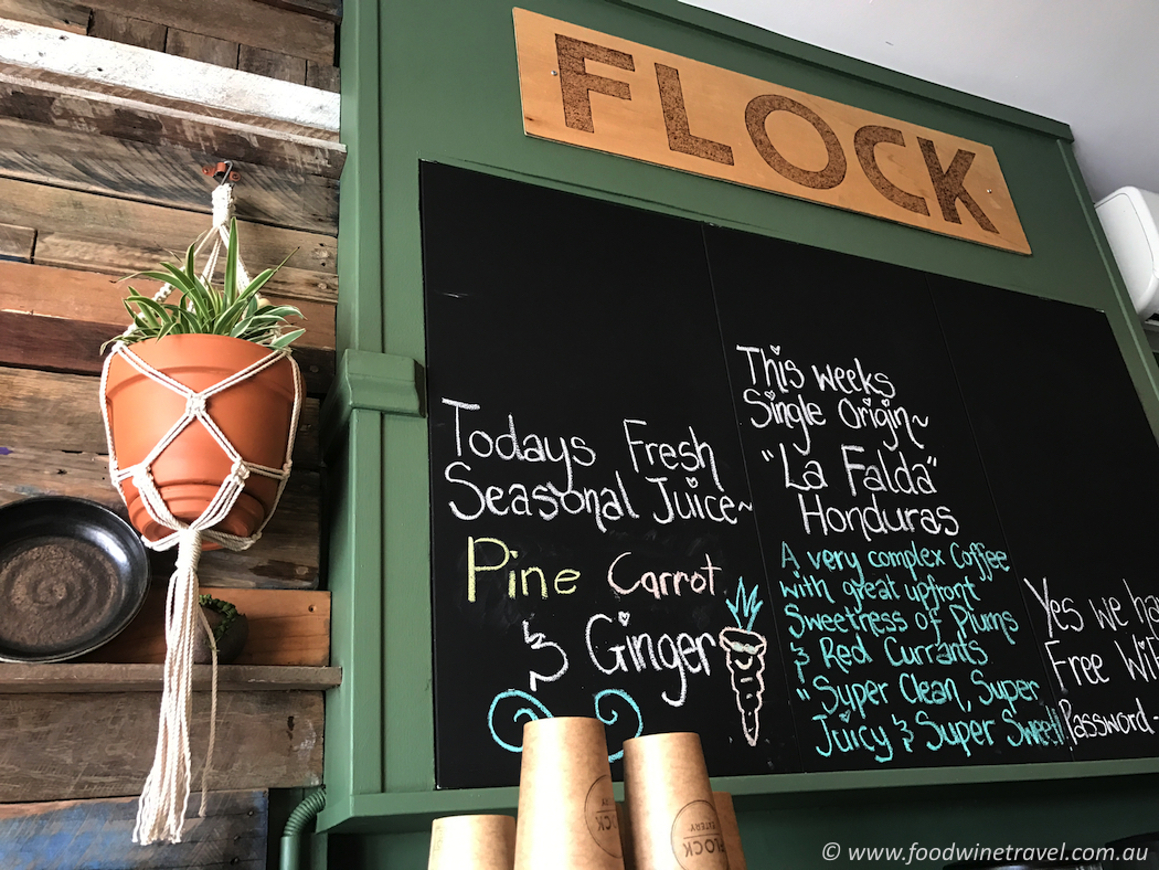 Flock eatery blackboard