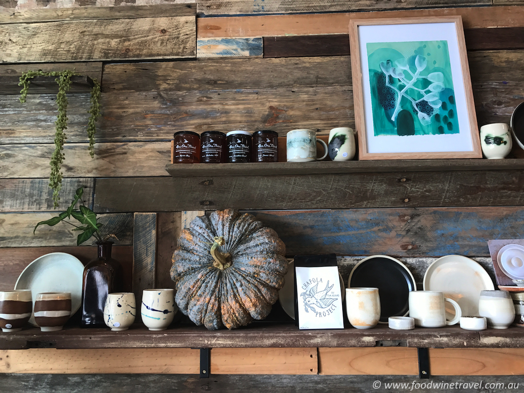 Flock eatery recycled timber feature wall