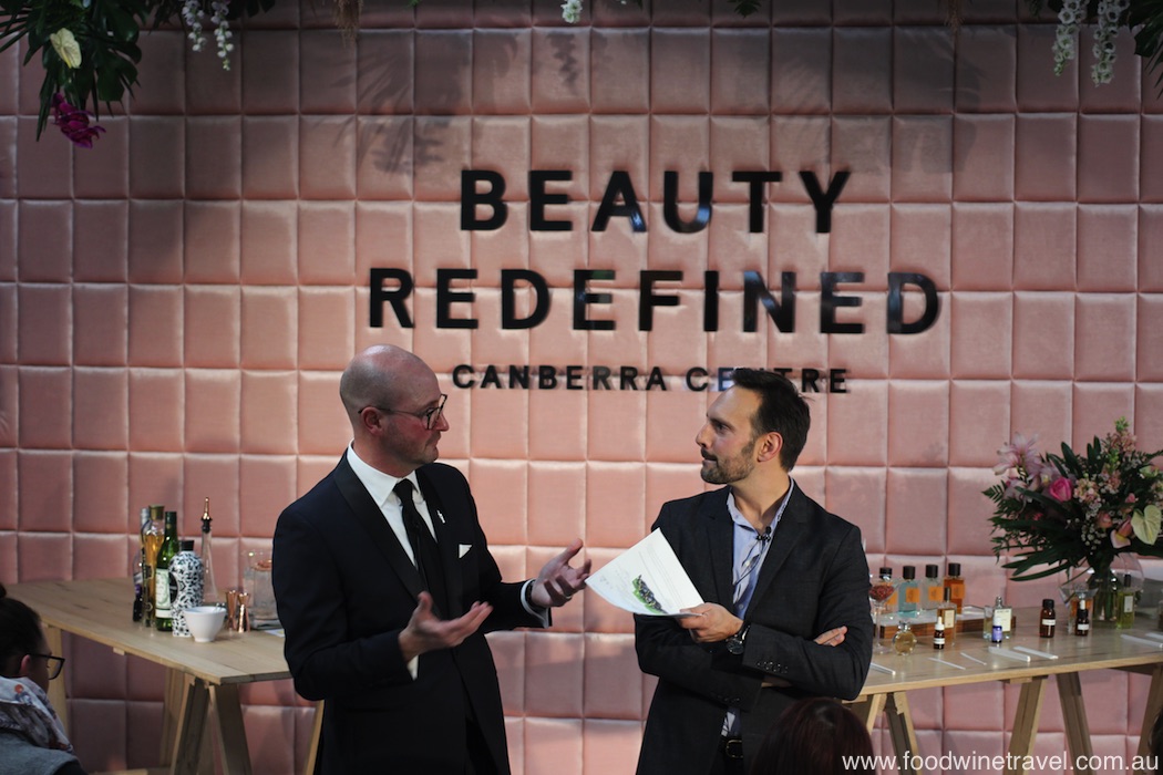 New Canberra beauty precinct Monaro Mall Martini Whisperer Philip Jones and fragrance expert Dimitri Weber.