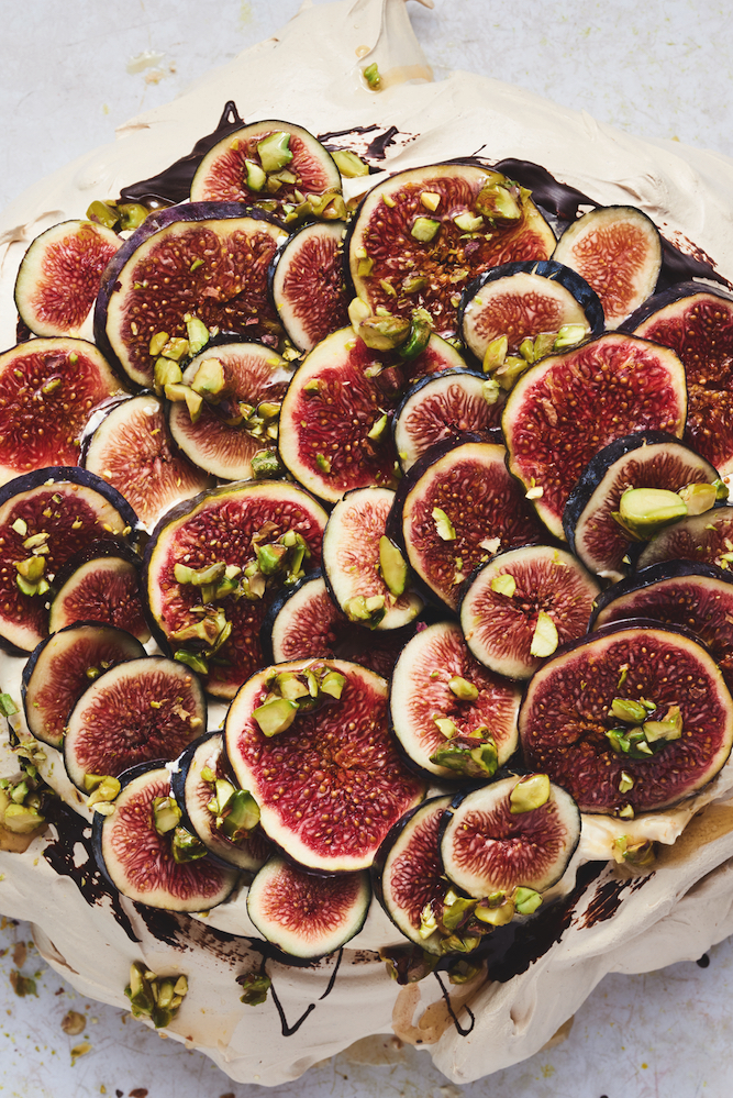 Cinnamon Pavlova with Praline Cream and Fresh Figs, from Sweet by Yotam Ottolenghi and Helen Goh