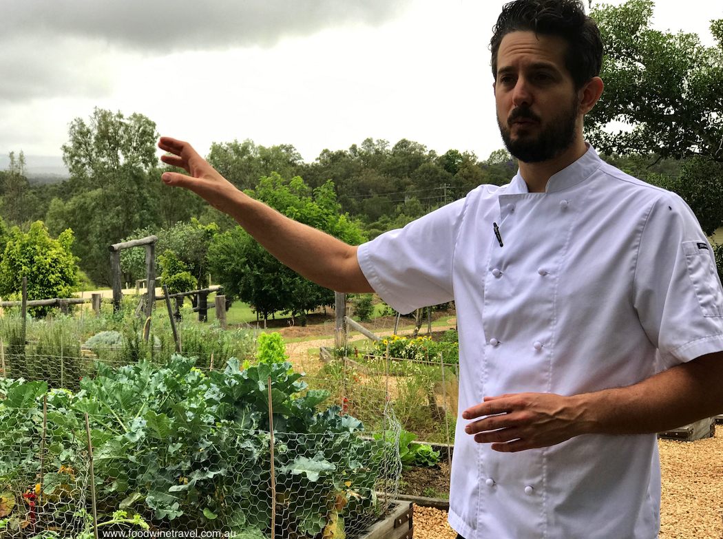 Chef Ash Martin in kitchen garden