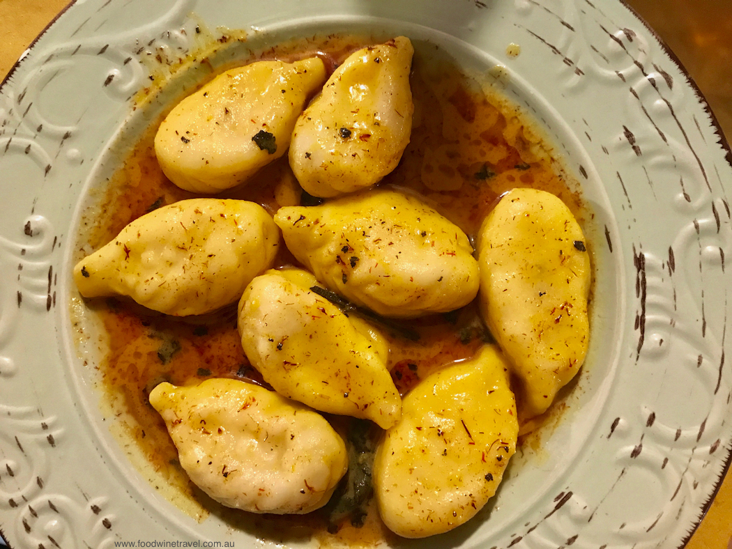 Culurgiònes with sage and saffron Sardinian speciality