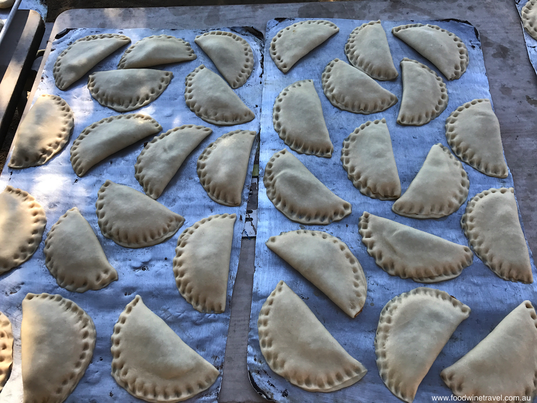 Pineapple empañadas ready to go into the oven