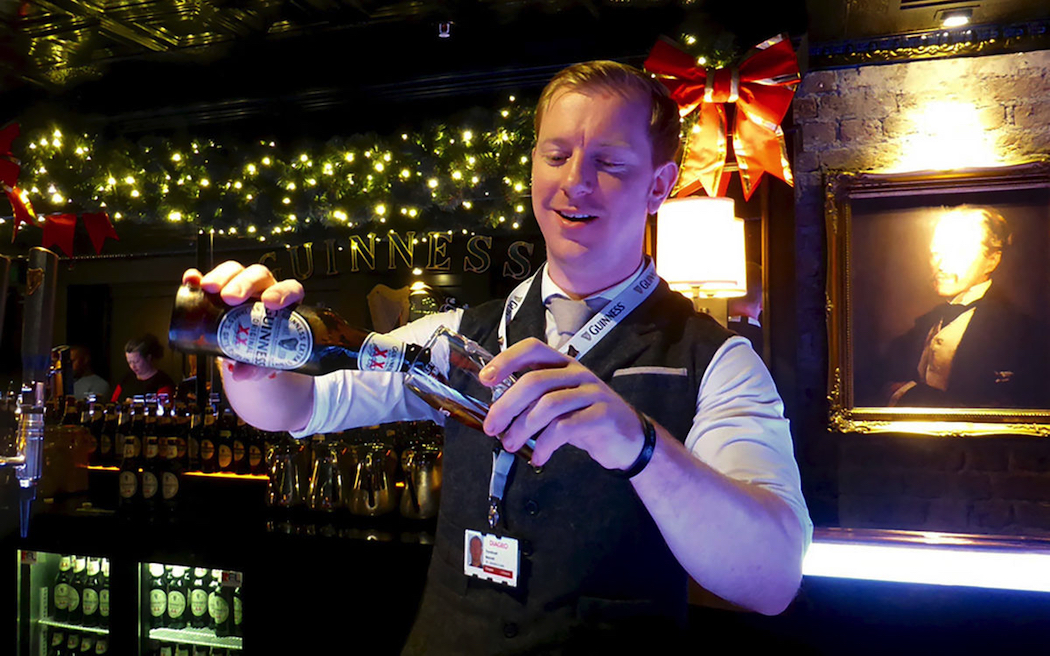 Guinness Ambassador Domhnall Marnell pours Hop House 13.