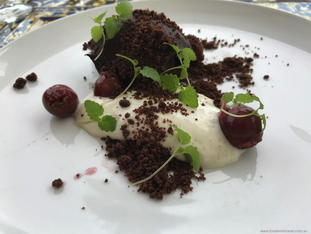 Suttons Beach Pavilion Dark chocolate mousse with sour cherries