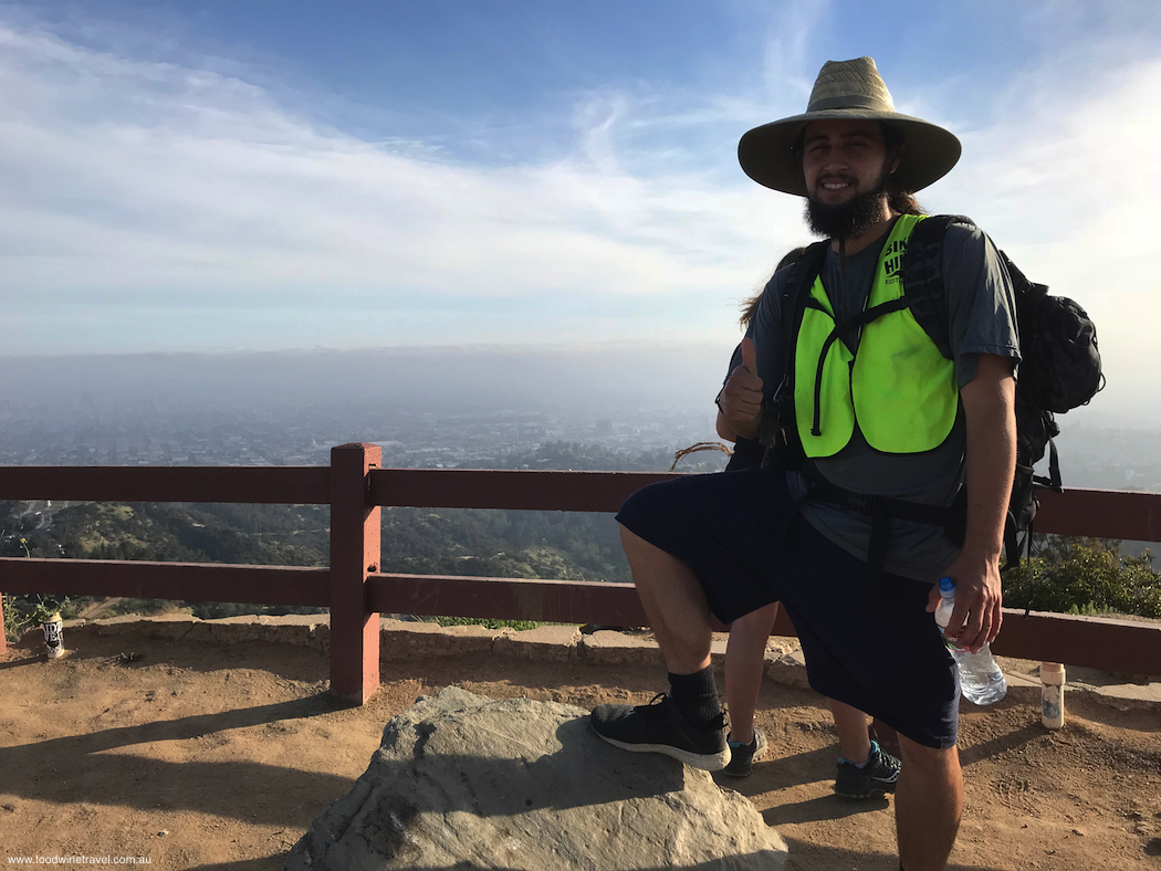 West Hollywood Sunset Hike IMG_5417 Guide Andrew at summit