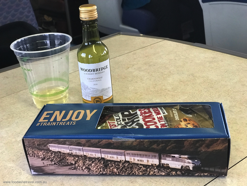 Amtrak’s Pacific Surfliner snack pack for business class passengers.