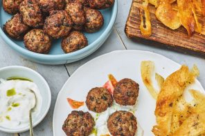 Grandmama’s Meatballs With Handmade Crisps, from Mazi: Modern Greek Food.