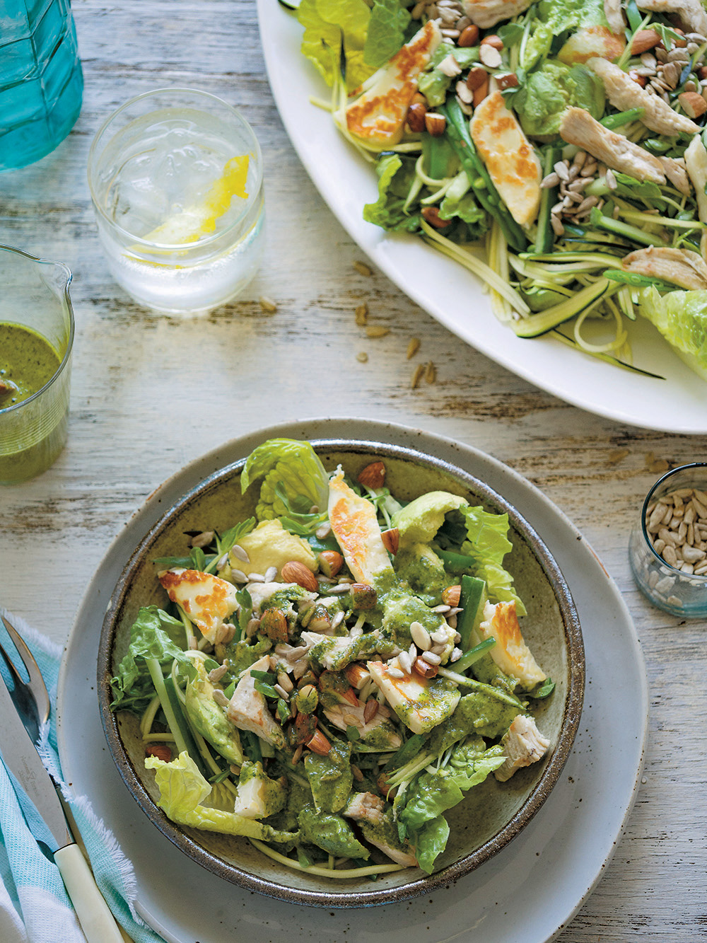 Chicken and Haloumi with Green Salad, from Healthy Hormones: A Practical Guide To Balancing Your Hormones.