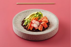 Easy Salmon Black Rice Poke Bowl recipe, from Food Hacker.