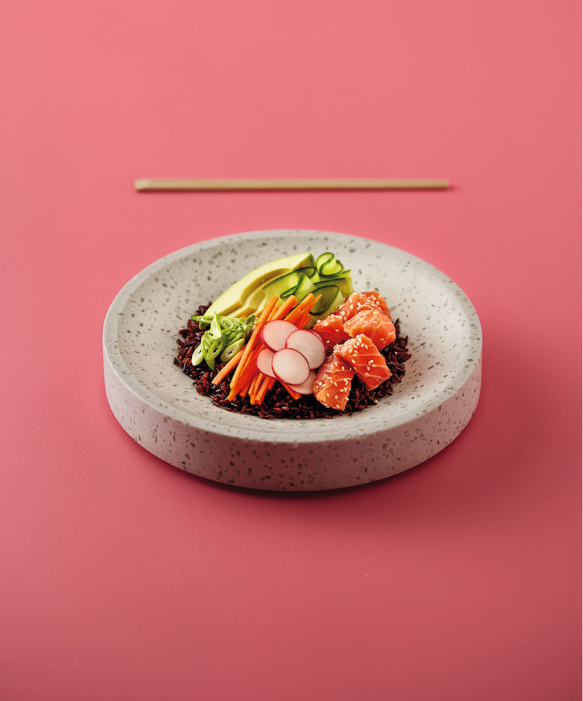 Easy Salmon Black Rice Poke Bowl recipe, from Food Hacker.