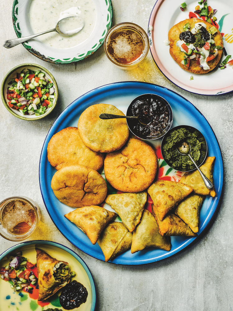Recipe for samosas from The Indian Vegetarian Cookbook by Pushpesh Pant.
