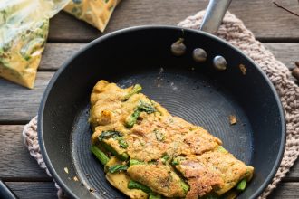 Asparagus Omelette in a Bag, from Vegan Yack Attack On The Go, by Jackie Sobon.
