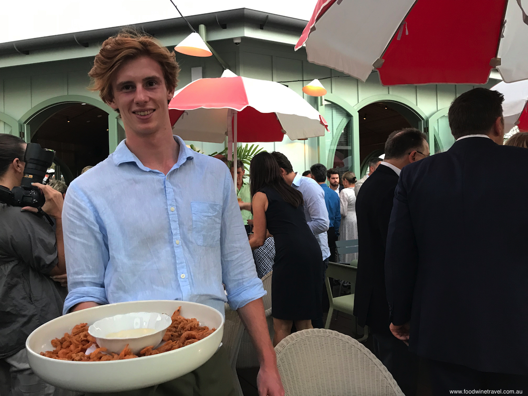 Crispy fried school prawns with lemon mayo, served at Mr Percival's. Howard Smith Wharves’ Crowning Jewel, Brisbane.