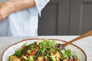 Aubergine and Broccoli Salad, from Deliciously Ella Plant-Based Cookbook. Photo c Nassima Rothacker.