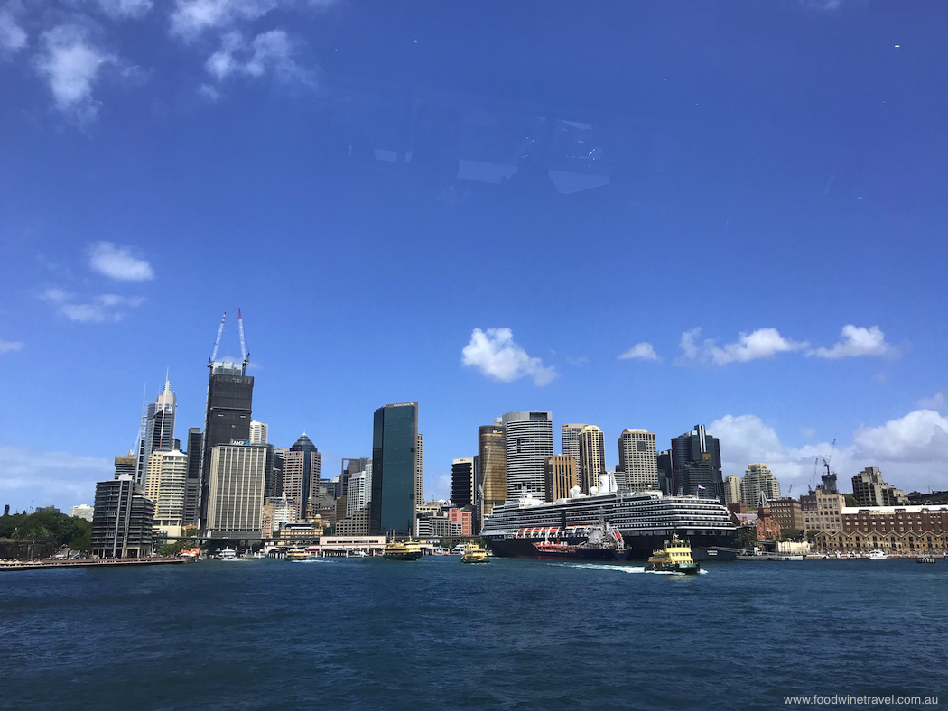 Sydney Harbour with cruise ship in port