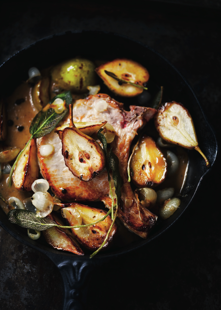 Pork Cutlets with Caramelised Pears and Sage, from Fruit cookbook