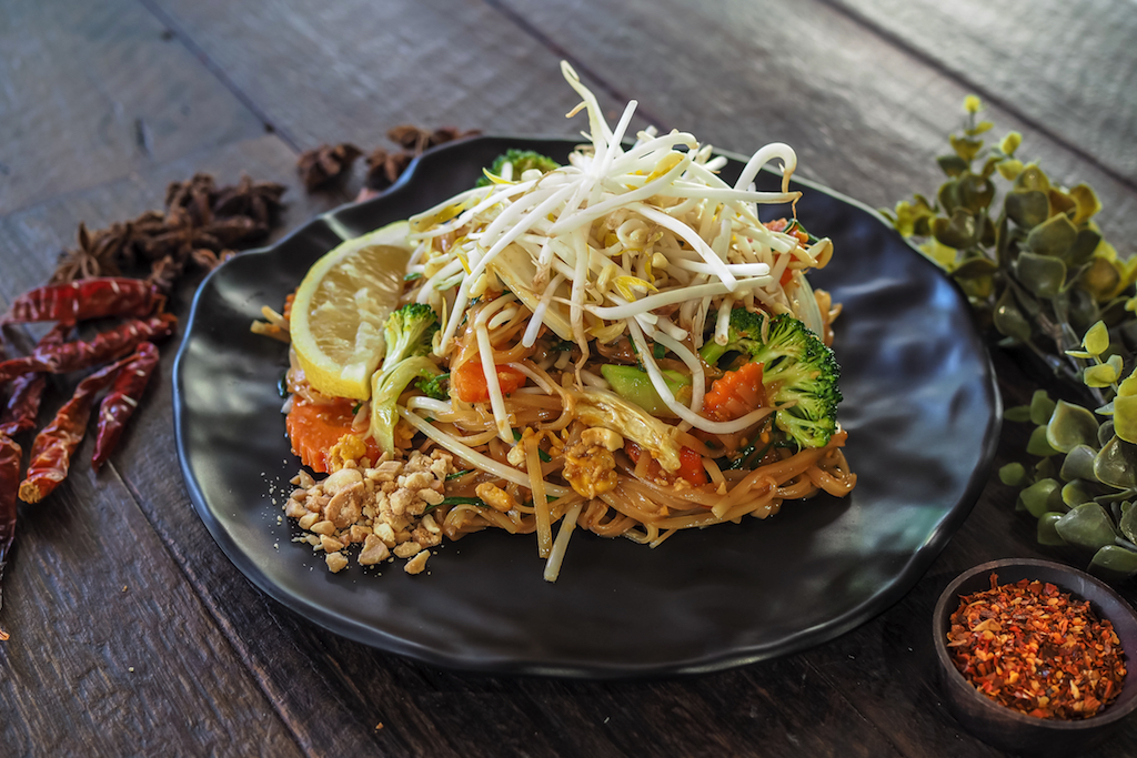 Vegan Pad Thai, an adaptation of the classic Thai dish.